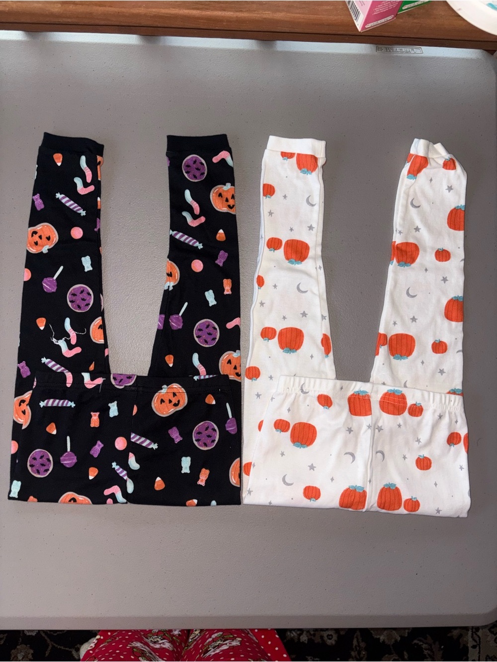 Carter's Halloween Pumpkin & Candy Print Leggings — Black & White